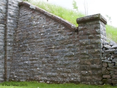 Bridge No 180 - Wharton Hall (footpath): Elevation view of South-West wing wall