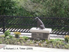 Garsdale Station Passenger Platform (Up): Statue of Ruswarp the dog
