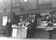 Early news / book stall beside the 'Up' platform on Hellifield Station (? circa 1908)