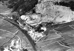 Aerial view of Langcliffe Quarry, the Hoffmann kiln and Stainforth Sidings