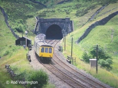 Blea Moor Tunnel north portal Lamp Hut: Context view from the north-east (1980s)