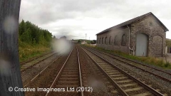 266410: Kirkby Stephen Station - Goods Shed: Cab-view video still (northbound)