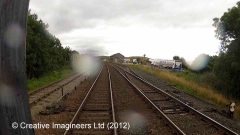266430: Kirkby Stephen Station - Sidings (Up): Cab-view video still (northbound)