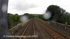 268250: Milepost 268¼: Cab-view video still (northbound)"