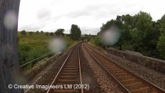 268740: Gradient Post (100 rising / level): Cab-view video still (northbound)