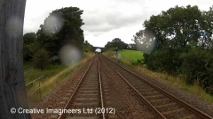 270350: Gradient Post (level / 166 falling): Cab-view video still (northbound)