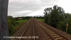 274500: Milepost 274½: Cab-view video still (northbound)"