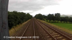 274610: Gradient Post (100 rising / level): Cab-view video still (northbound)