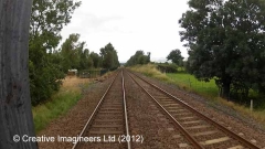 274680: Gradient Post (level / 100 falling): Cab-view video still (northbound)