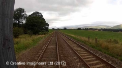 Cab-view image: Level Crossing (occupation - probably abolished)