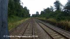 276250: Milepost 276¼: Cab-view video still (northbound)"