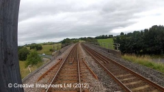 277960: Gradient Post (176 falling / level): Cab-view video still (northbound)