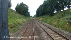 278500: Milepost 278½: Cab-view video still (northbound)"