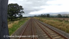 Cab-view image: Level Crossing (occupation - abolished)