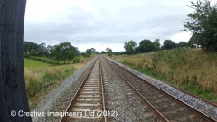 Cab-view image: Level Crossing (occupation - probably abolished)