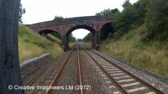 282430: Platelayers' Hut - underneath road overbridge: Cab-view video still 