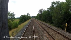 284250: Milepost 284¼: Cab-view video still (northbound)"