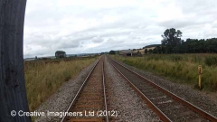 287250: Milepost 287¼: Cab-view video still (northbound)"