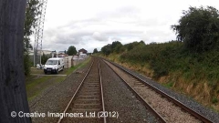 288050: Langwathby Station - Platelayers' Hut: Cab-view video still (northbound)