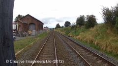 288180: Langwathby Station - Goods Shed: Cab-view video still (northbound)