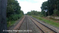 290880: Gradient Post (264 rising / level): Cab-view video-still (northbound)