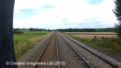 Cab-view image: Level Crossing (occupation / accomodation - probably abolished)