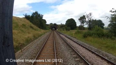 292210: Gradient Post (264 falling / level): Cab-view video still (northbound)