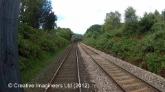 294500: Milepost 294½ : Cab-view video-still (northbound)"