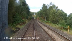 296500: Milepost 296½: Cab-view video-still (northbound)"