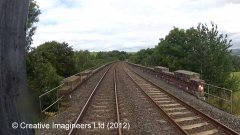 297290: Gradient Post (176 rising / level): Cab-view video-still (northbound)