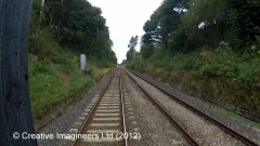 303780: Gradient Post (level / 132 falling): Cab-view video-still (northbound)