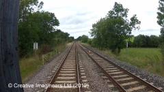 304350: Level Crossing (PROW - footpath): Cab-view video-still (northbound)