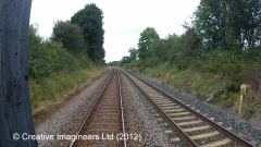 304750: Milepost 304¾: Cab-view video-still (northbound)"