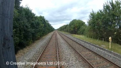 306250: Milepost 306¼: Cab-view video-still (northbound)"