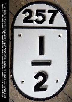 Photo: Mileage-marker 257½ from Moorcock Tunnel, Elevation view