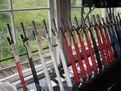 Hellifield South Jn. Signal Box Interior: lever-frame (2)