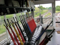 Hellifield South Jn. Signal Box Interior: lever-frame (5)