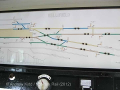 Hellifield South Jn. Signal Box Interior: Track layout display panel (2)