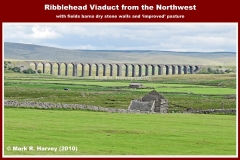 Ribblehead Viaduct: Context view from the northwest (with field barns)