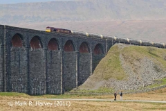 The northwest abutment of Ribblehead Viaduct and the adjacent massive embankment