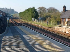 Lazonby & Kirkoswald Station Up Lie-by siding: Context view from the south-east