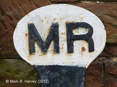Lazonby Townfoot water-rights boundary marker (NE): Close-up view