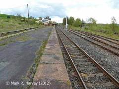 Hellifield Station and 'Down' loop / sidings area, viewed from NW