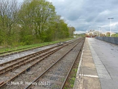 Hellifield Station and 'Down' loop / sidings area, viewed from SE
