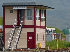 Milepost 266½ and Kirkby Stephen Signal Box, viewed from the northwest"