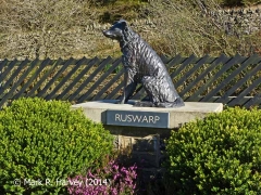 The memorial to Ruswarp and his owner Graham Nuttall at Garsdale Station