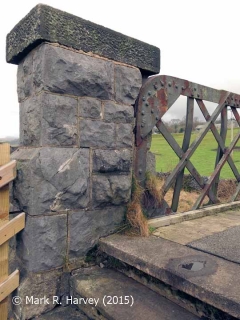 Christie's footbridge: NW pier and lattice-girder end