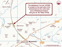 Location map for the platelayers hut at the north end of Ribblehead Viaduct