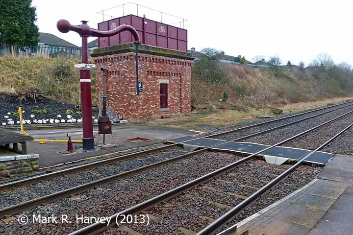 Appleby Station Barrow Crossing, Tank House and 'Up' Water Crane from the south.