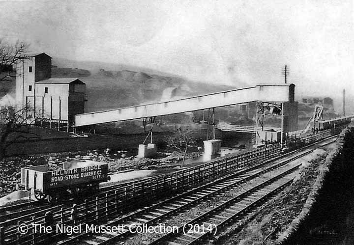 Helwith Bridge Granite Company (Quarry Sidings): Context view from SE